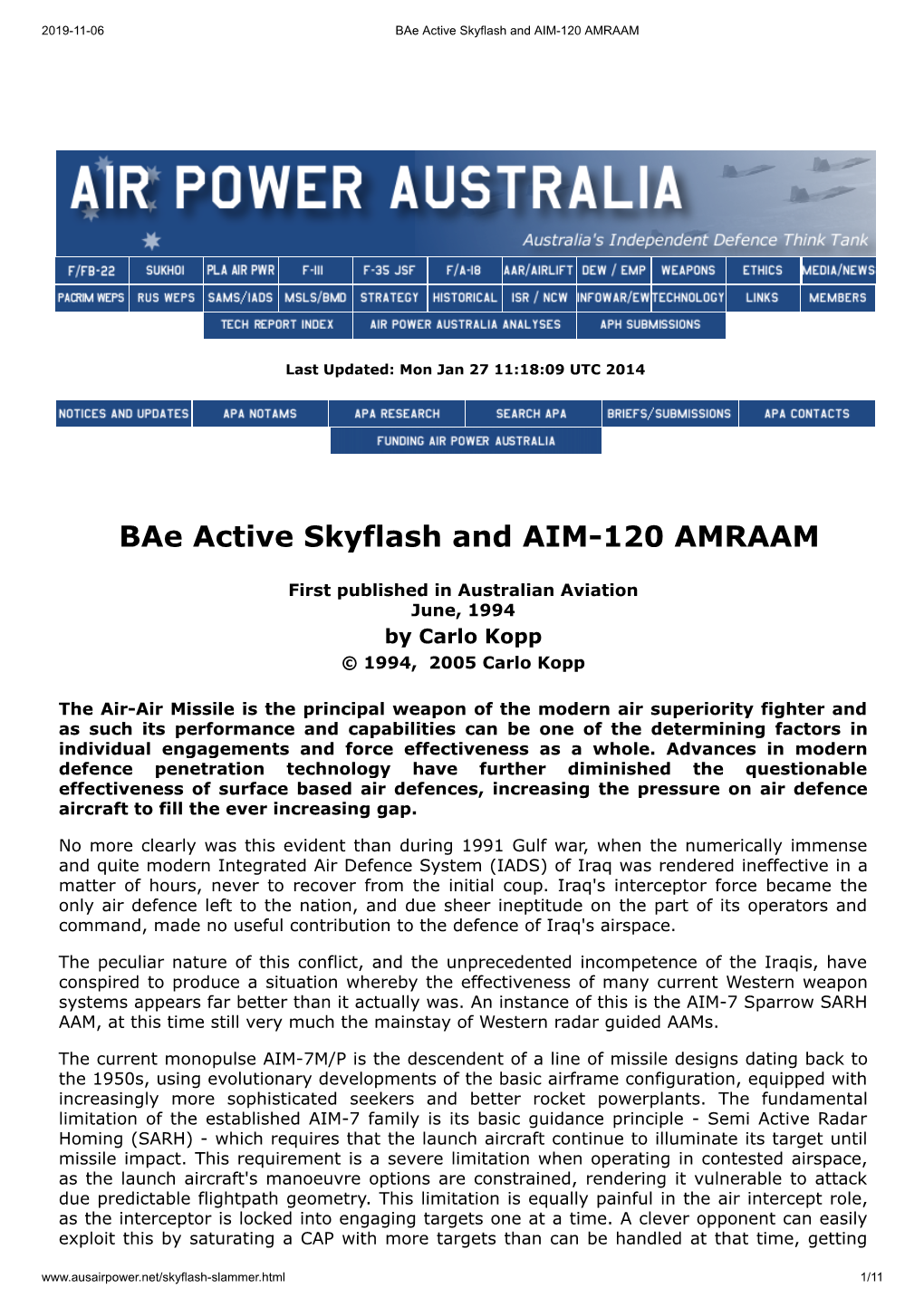 Bae Active Skyflash and AIM-120 AMRAAM