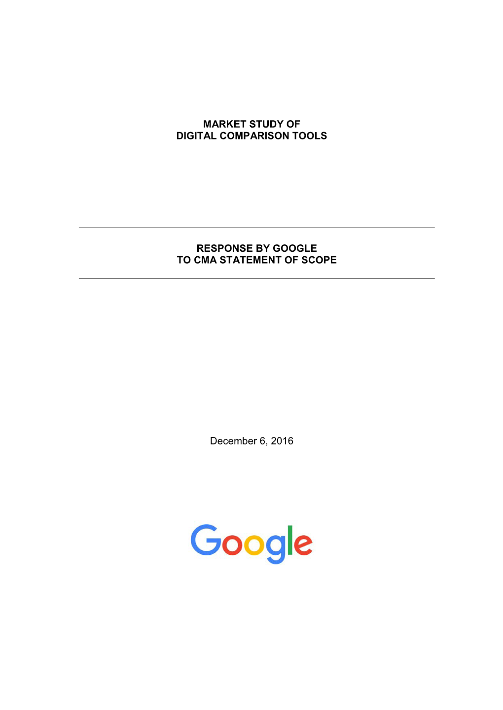 Google to Cma Statement of Scope