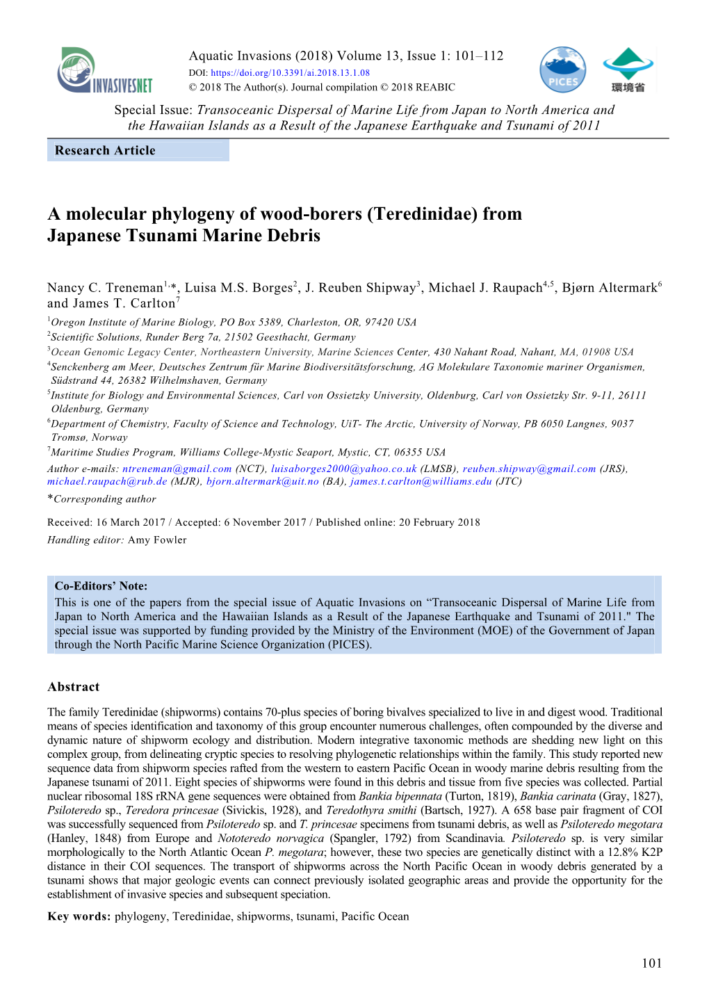 Teredinidae) from Japanese Tsunami Marine Debris