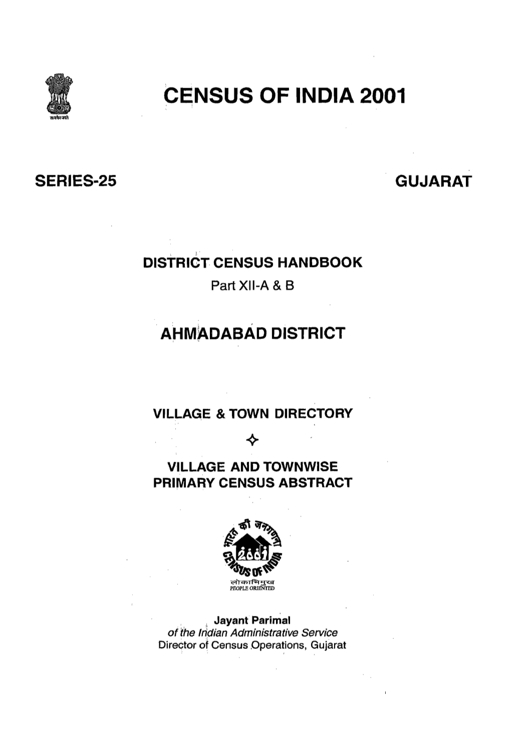 District Census Handbook, Ahmadabad, Part-I, Part