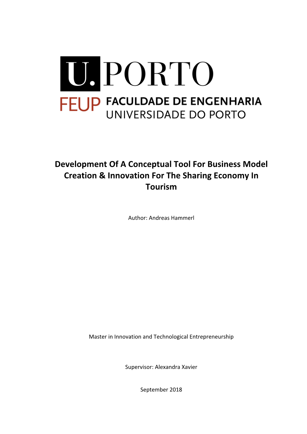 Development of a Conceptual Tool for Business Model Creation & Innovation for the Sharing Economy in Tourism