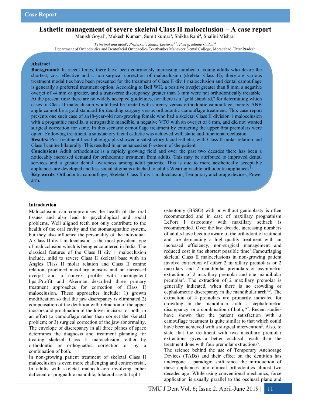 Esthetic Management of Severe Skeletal Class II Malocclusion