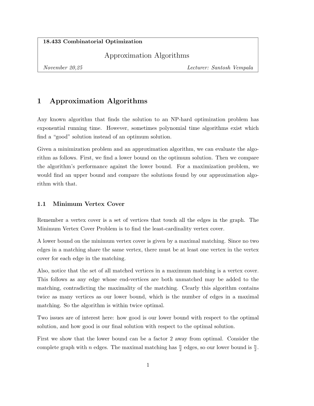 Approximation Algorithms