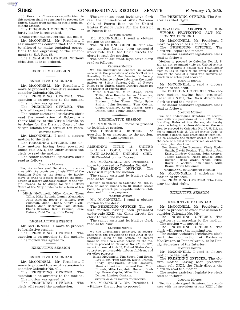 Congressional Record—Senate S1062