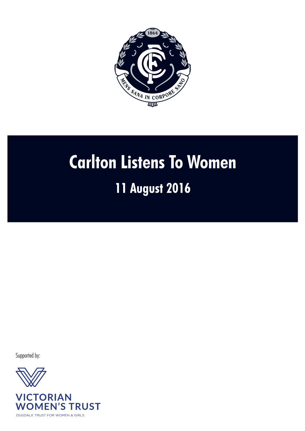 Carlton Listens to Women 11 August 2016