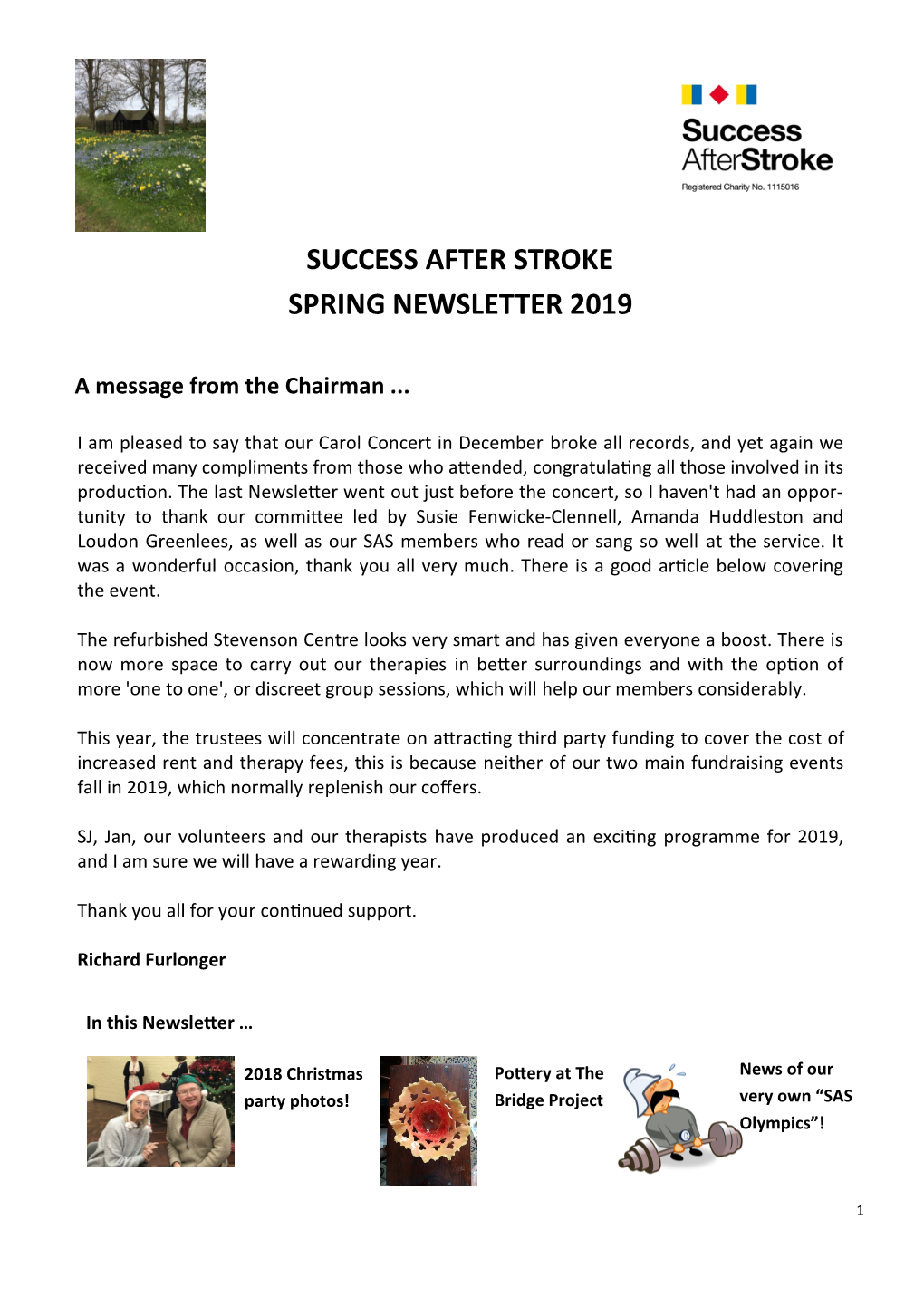 Success After Stroke Spring Newsletter 2019