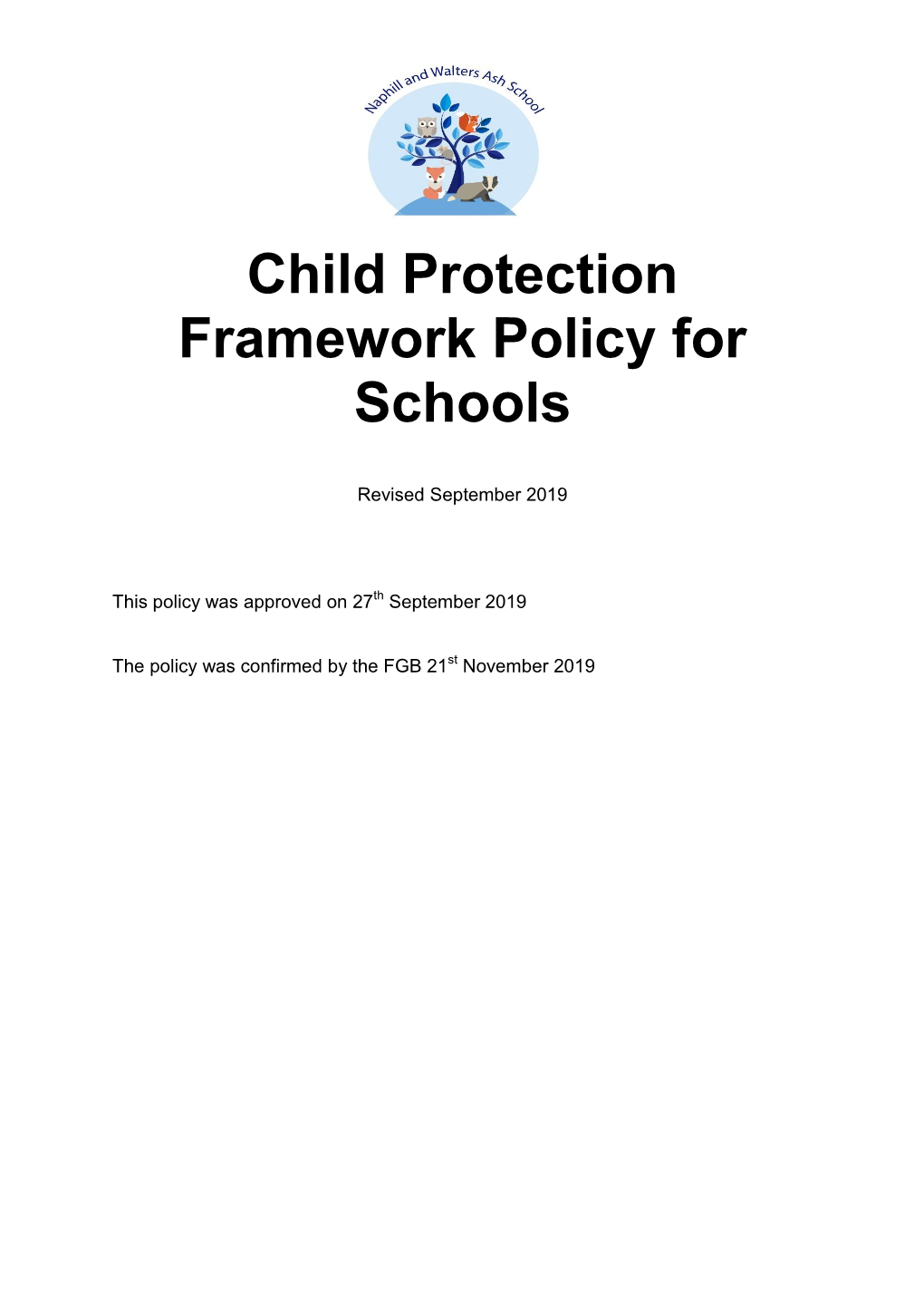 Child Protection Framework Policy for Schools