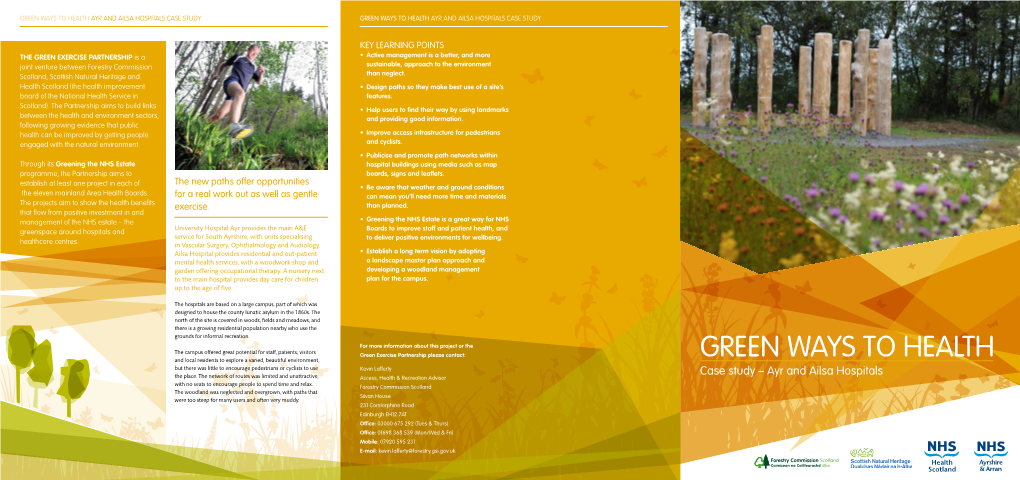 Green Ways to Health Ayr and Ailsa Hospitals Case Study Green Ways to Health Ayr and Ailsa Hospitals Case Study