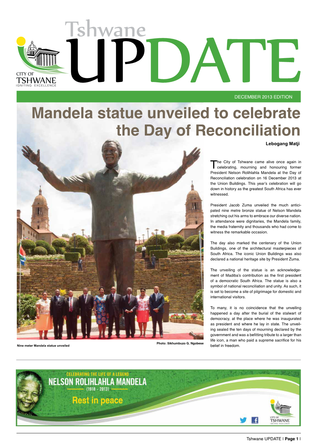 Mandela Statue Unveiled to Celebrate the Day of Reconciliation Lebogang Matji