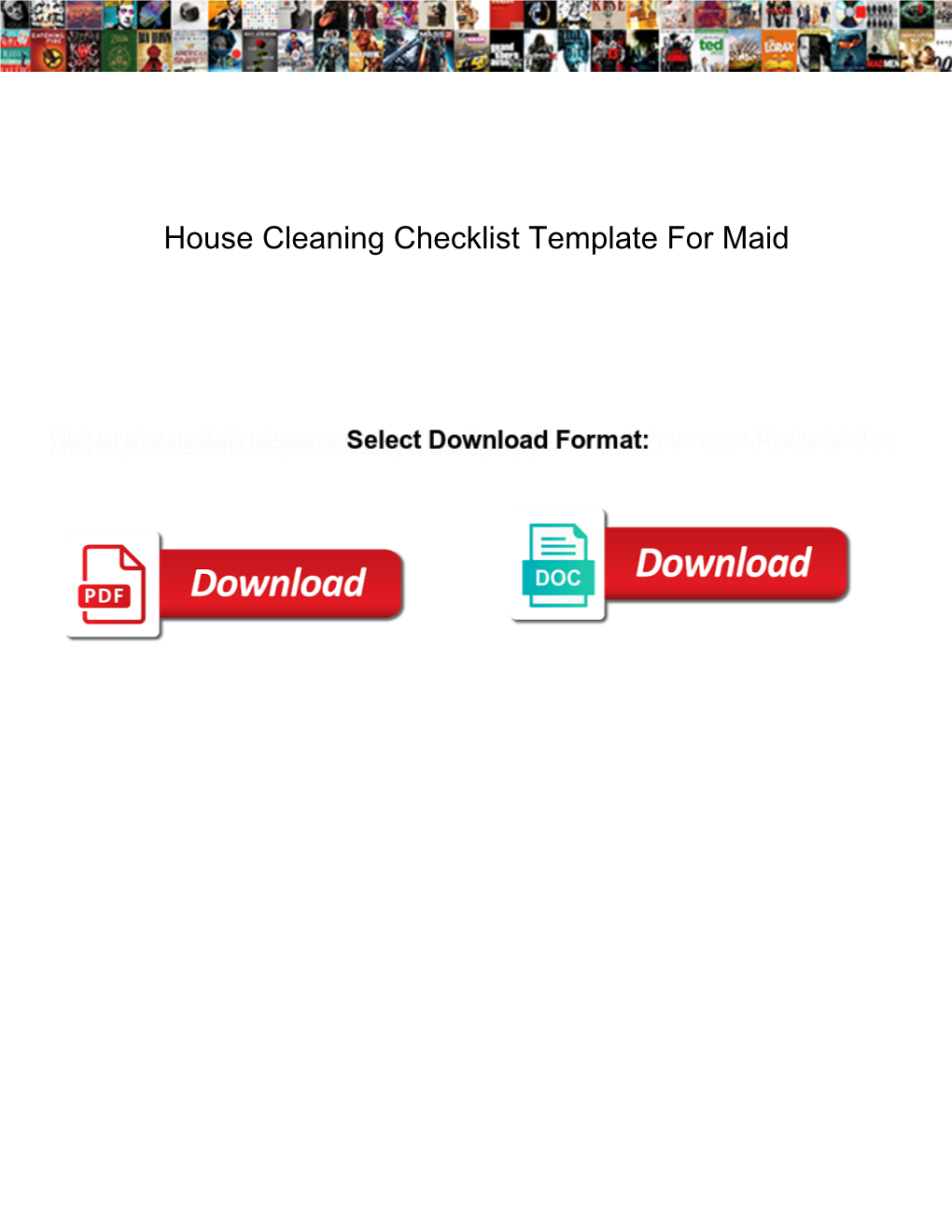 House Cleaning Checklist Template for Maid