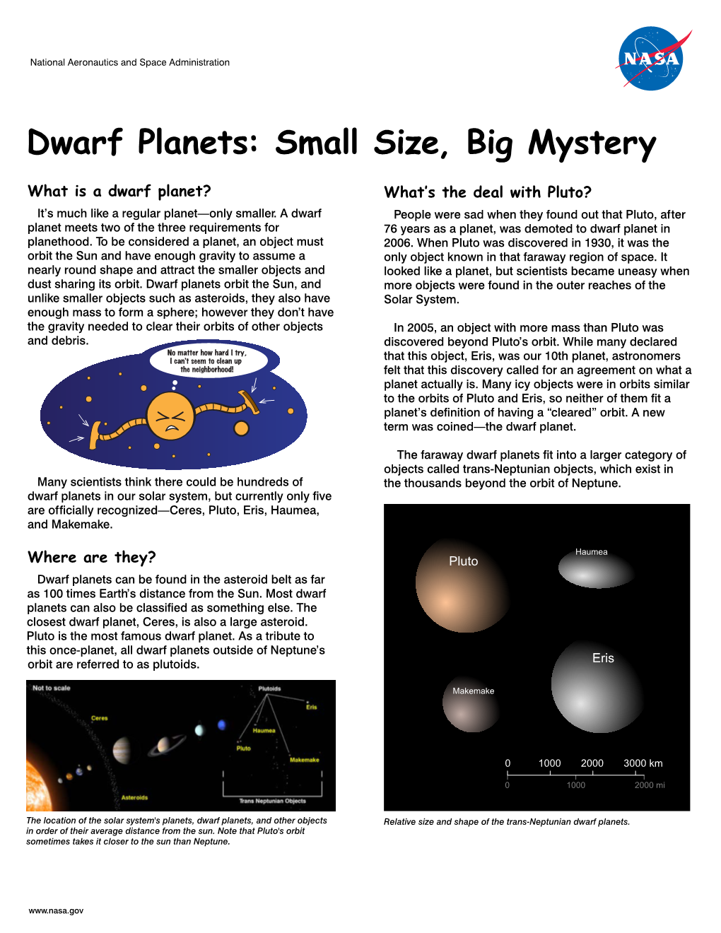 Dwarf Planets: Small Size, Big Mystery