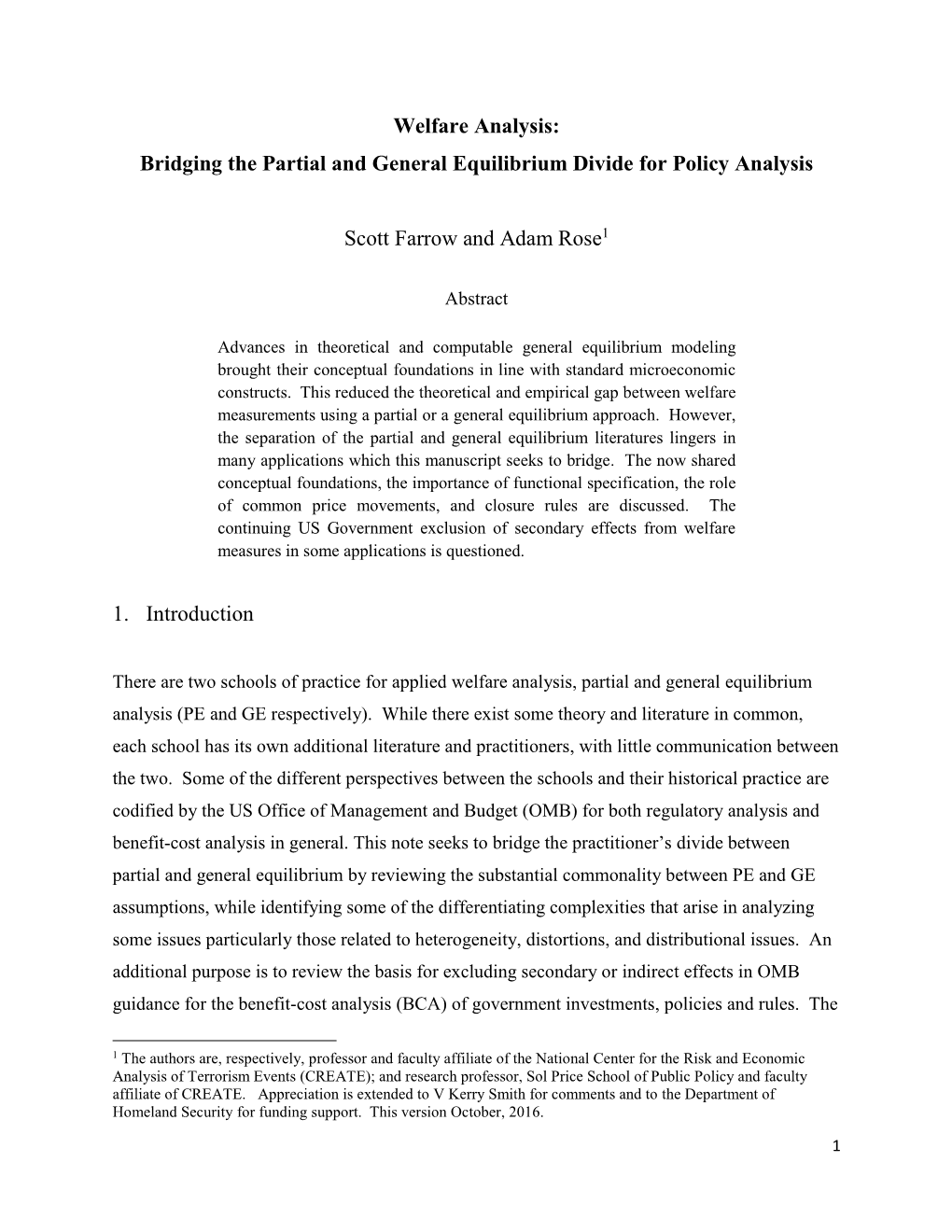 Welfare Analysis: Bridging the Partial and General Equilibrium Divide for Policy Analysis