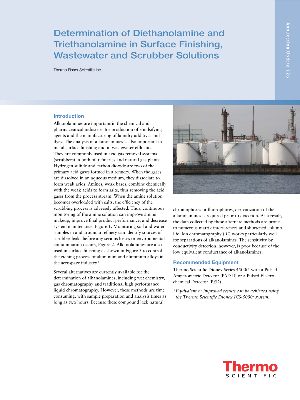 Determination of Diethanolamine and Triethanolamine in Surface Finishing, Wastewater and Scrubber Solutions