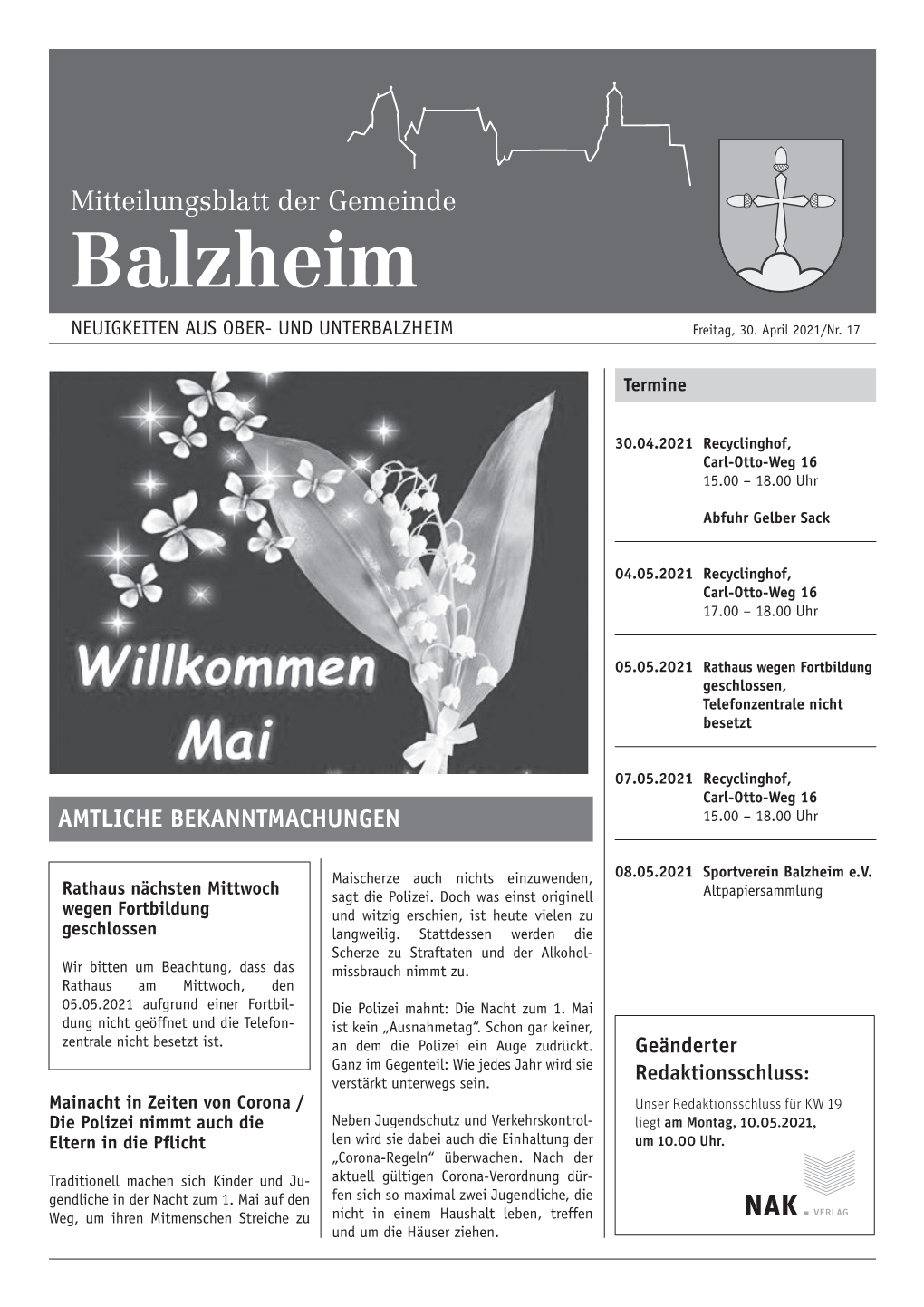 Mitteilungsblatt KW 17/21