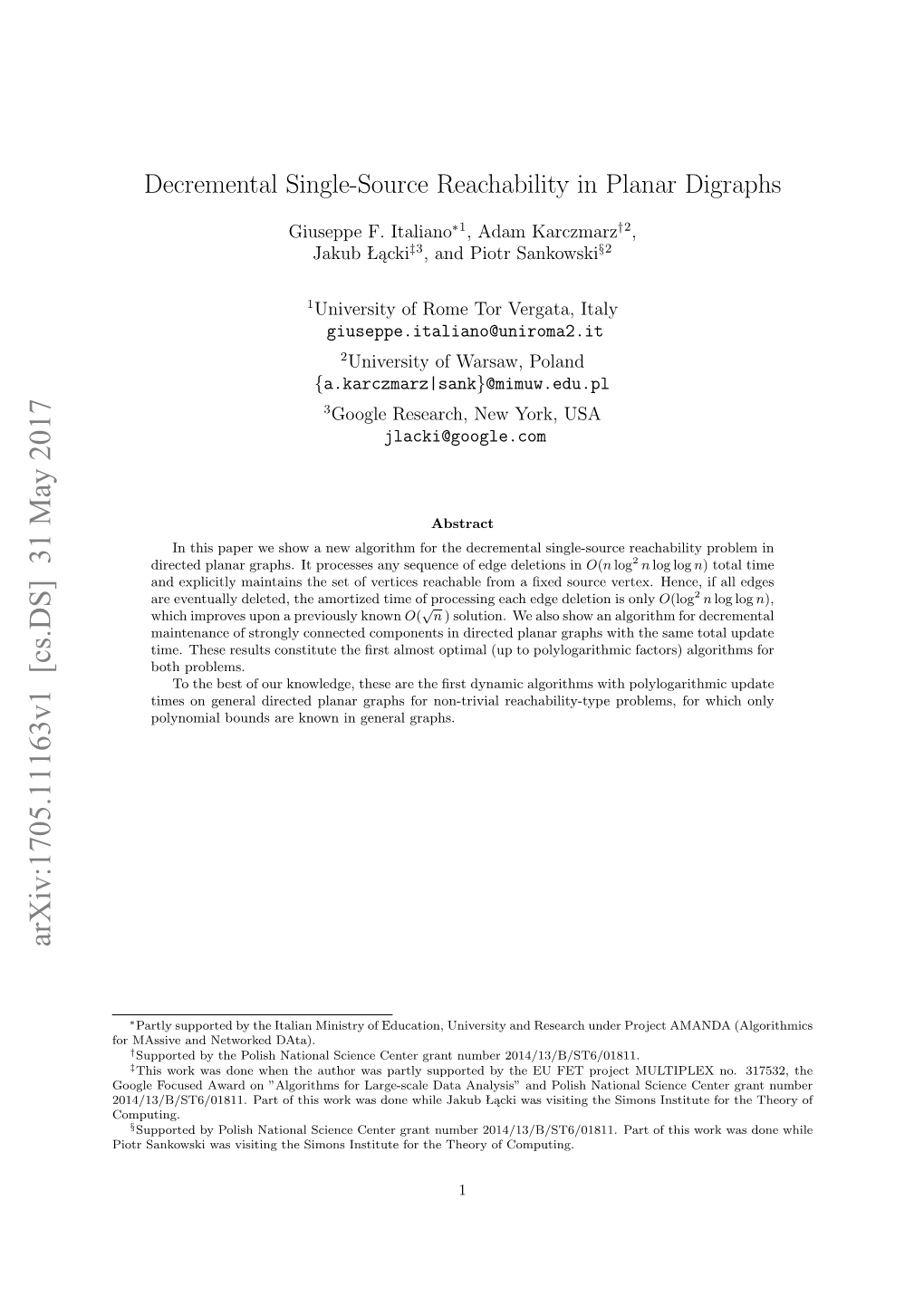 Decremental Single-Source Reachability in Planar Digraphs