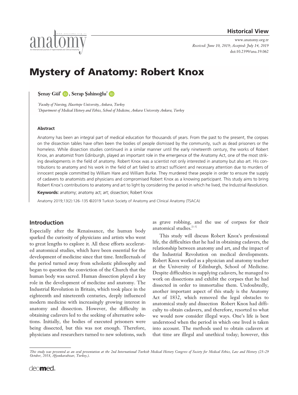 Mystery of Anatomy: Robert Knox