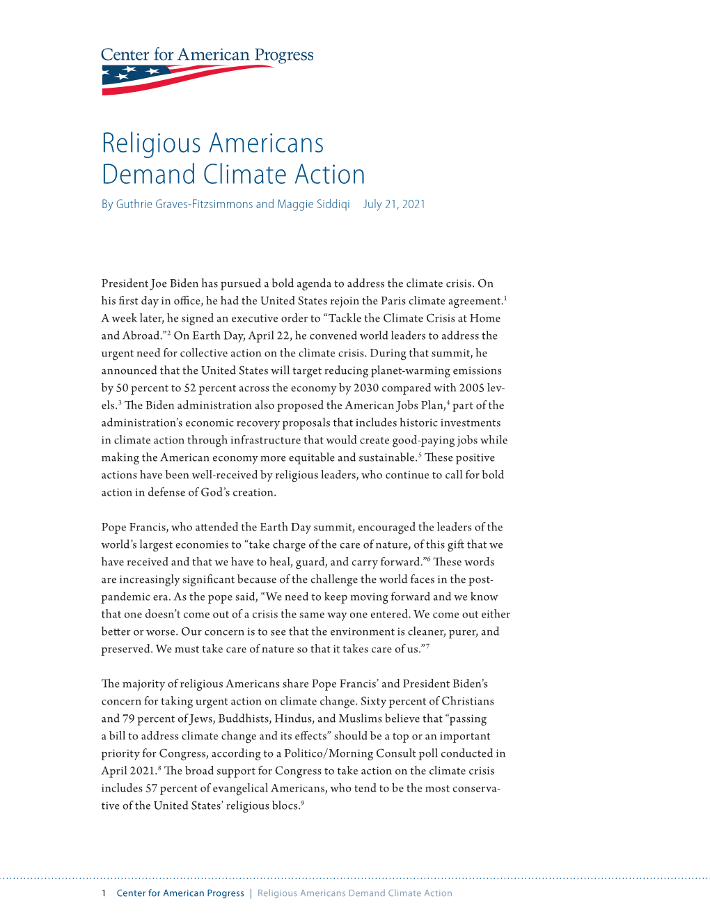 Religious Americans Demand Climate Action by Guthrie Graves-Fitzsimmons and Maggie Siddiqi July 21, 2021