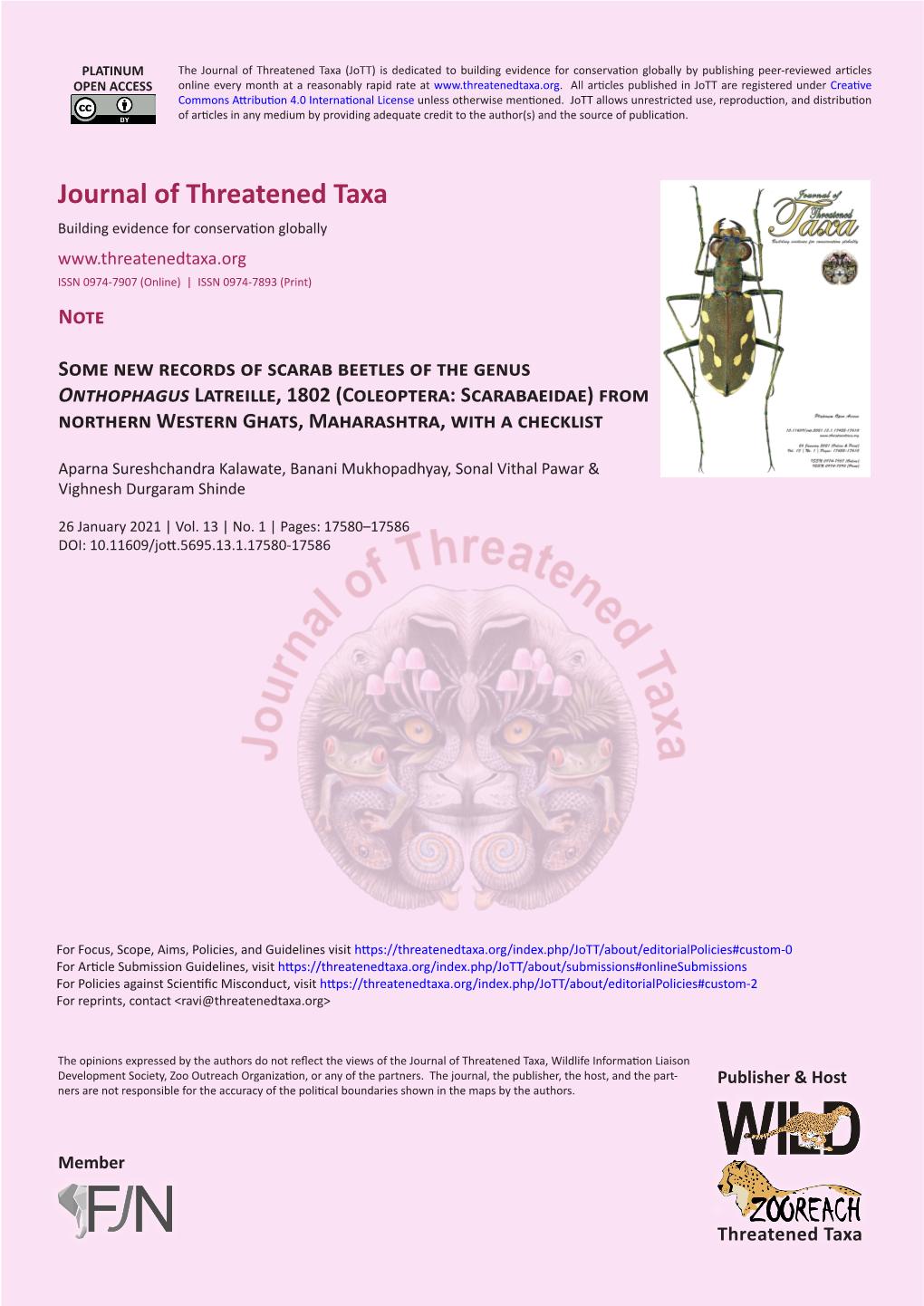 Journal of Threatened Taxa