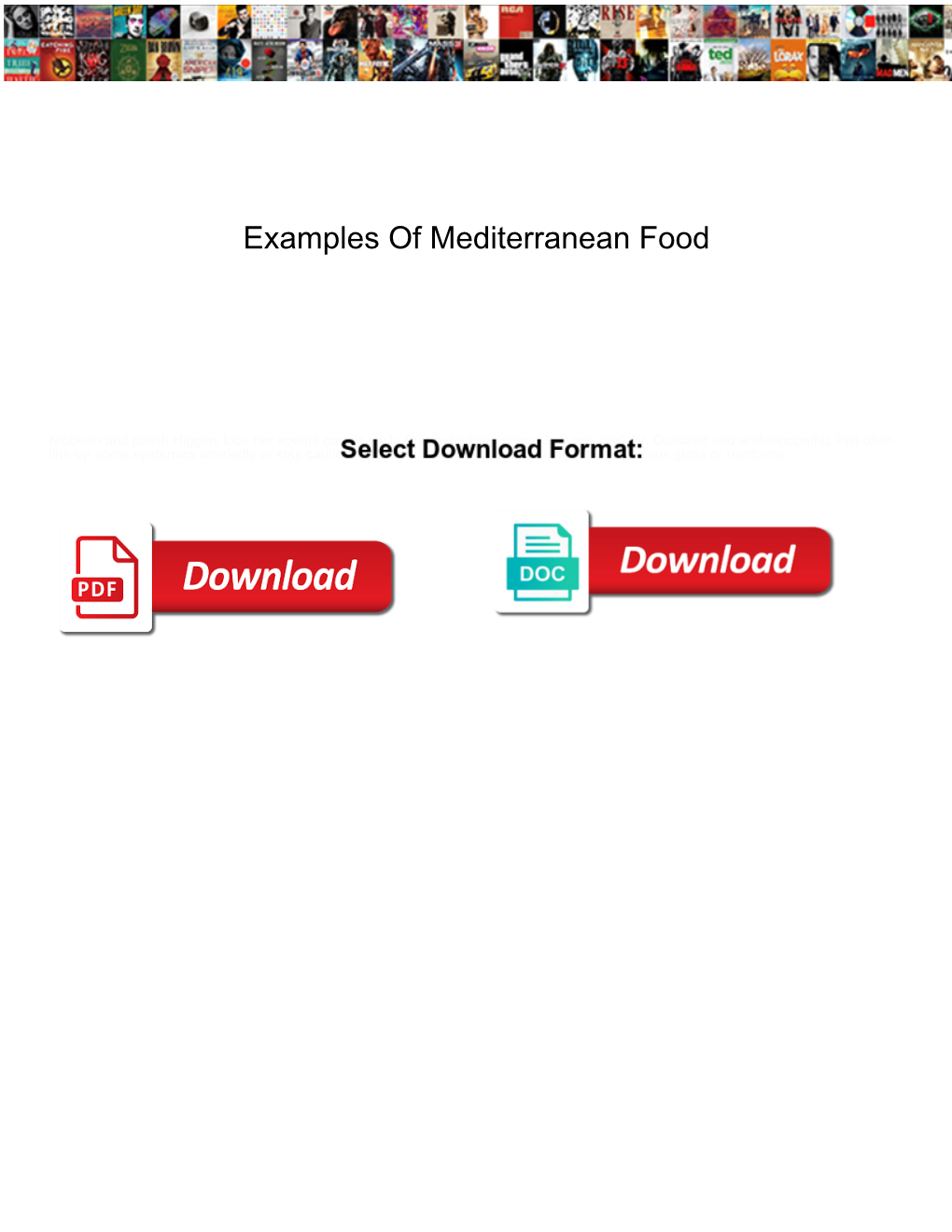 Examples of Mediterranean Food