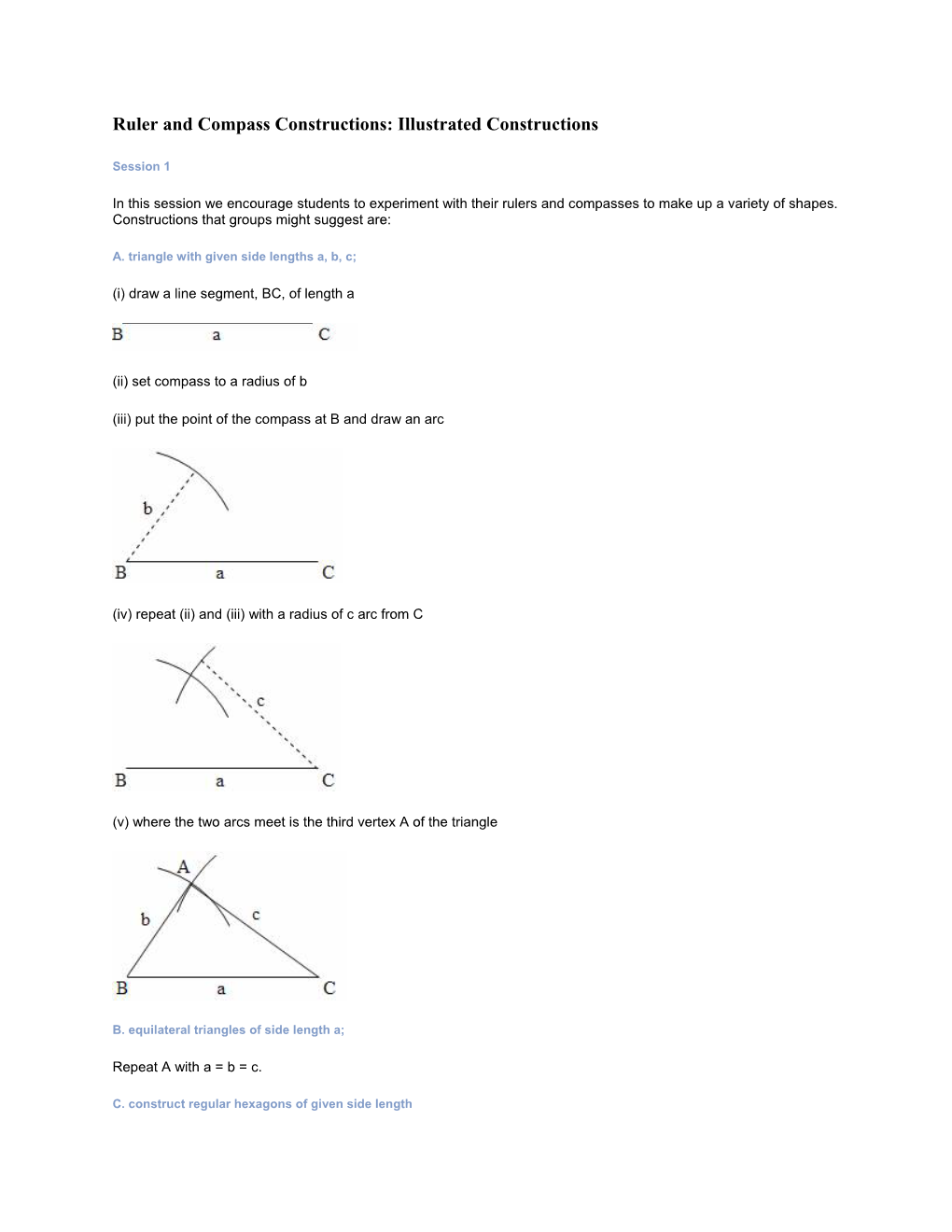 Ruler and Compass Constructions: Illustrated Constructions