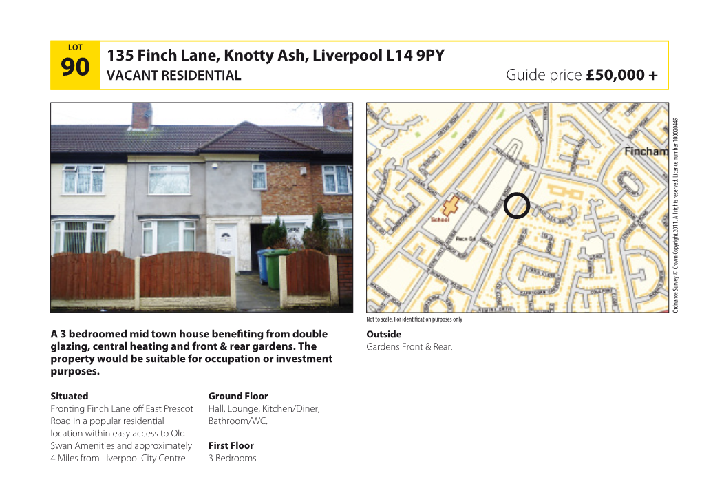 135 Finch Lane, Knotty Ash, Liverpool L14 9Py Guide Price £50,000 +