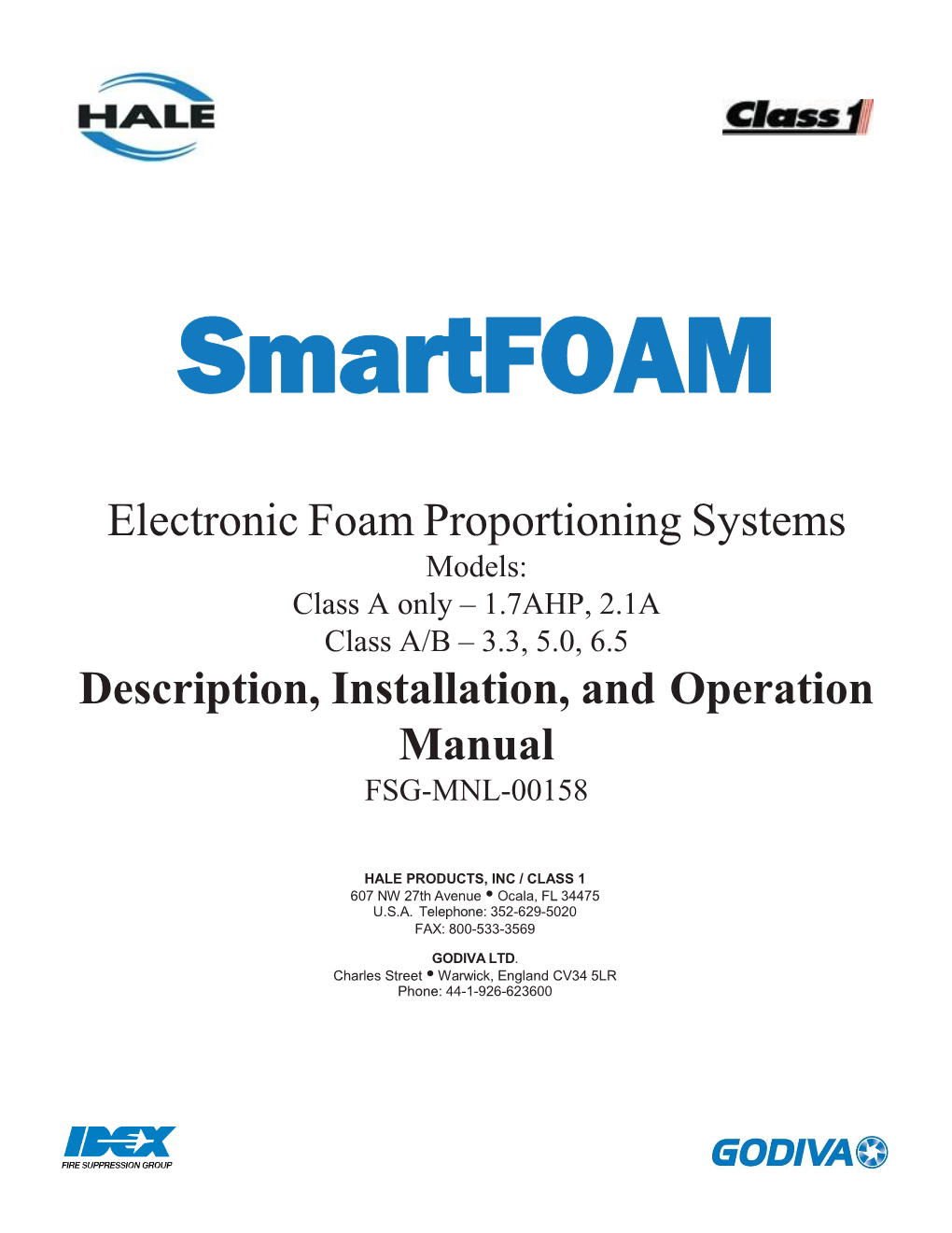 Hale Smartfoam System Operation Manual