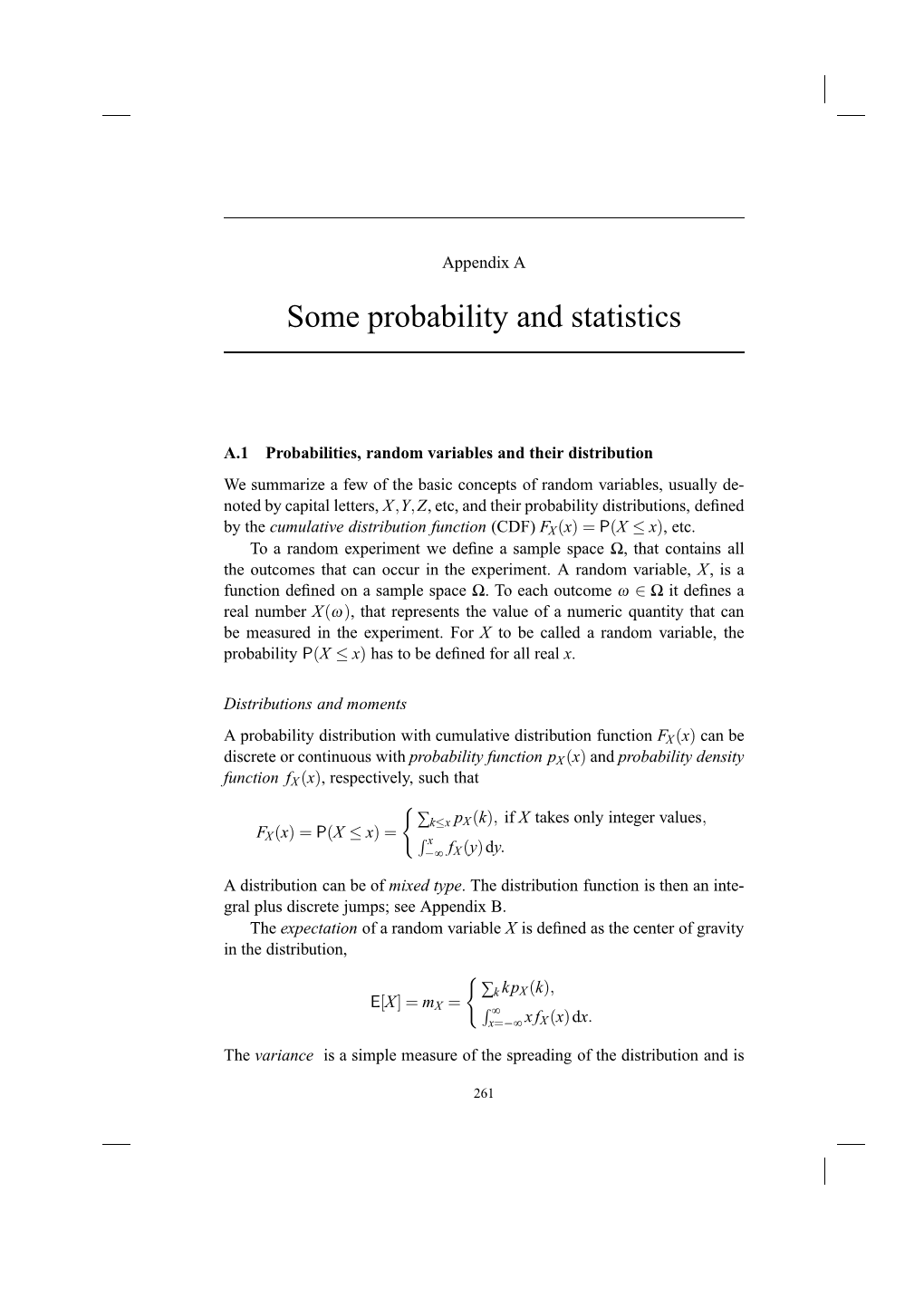 Some Probability and Statistics