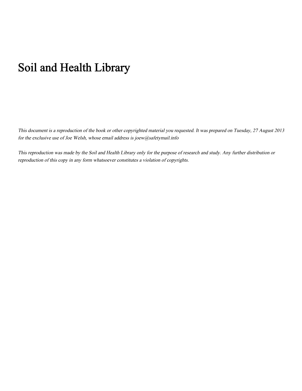 Soil and Health Library