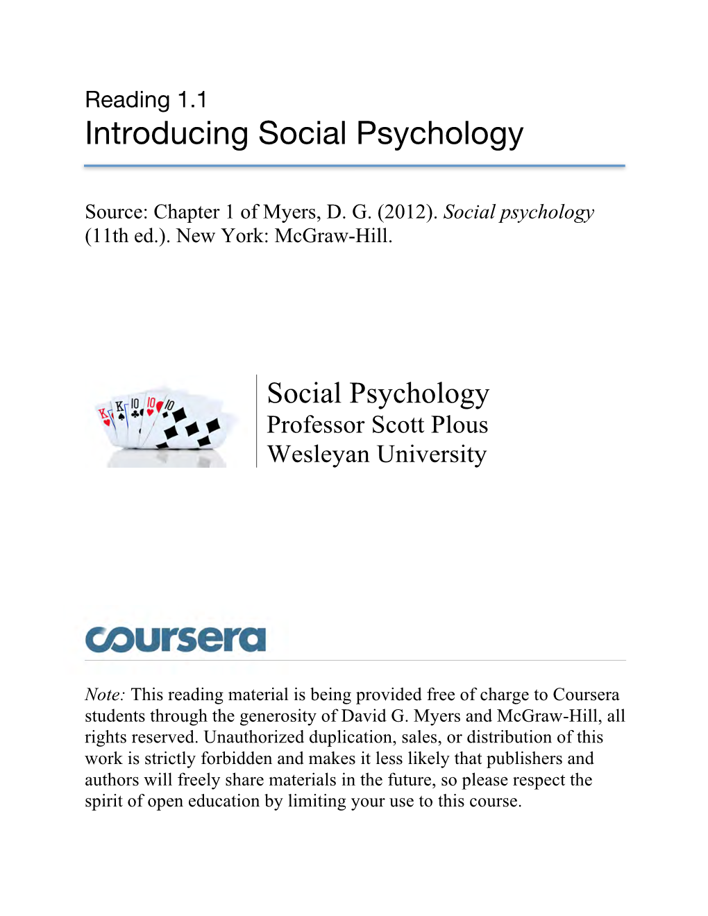 Introducing Social Psychology