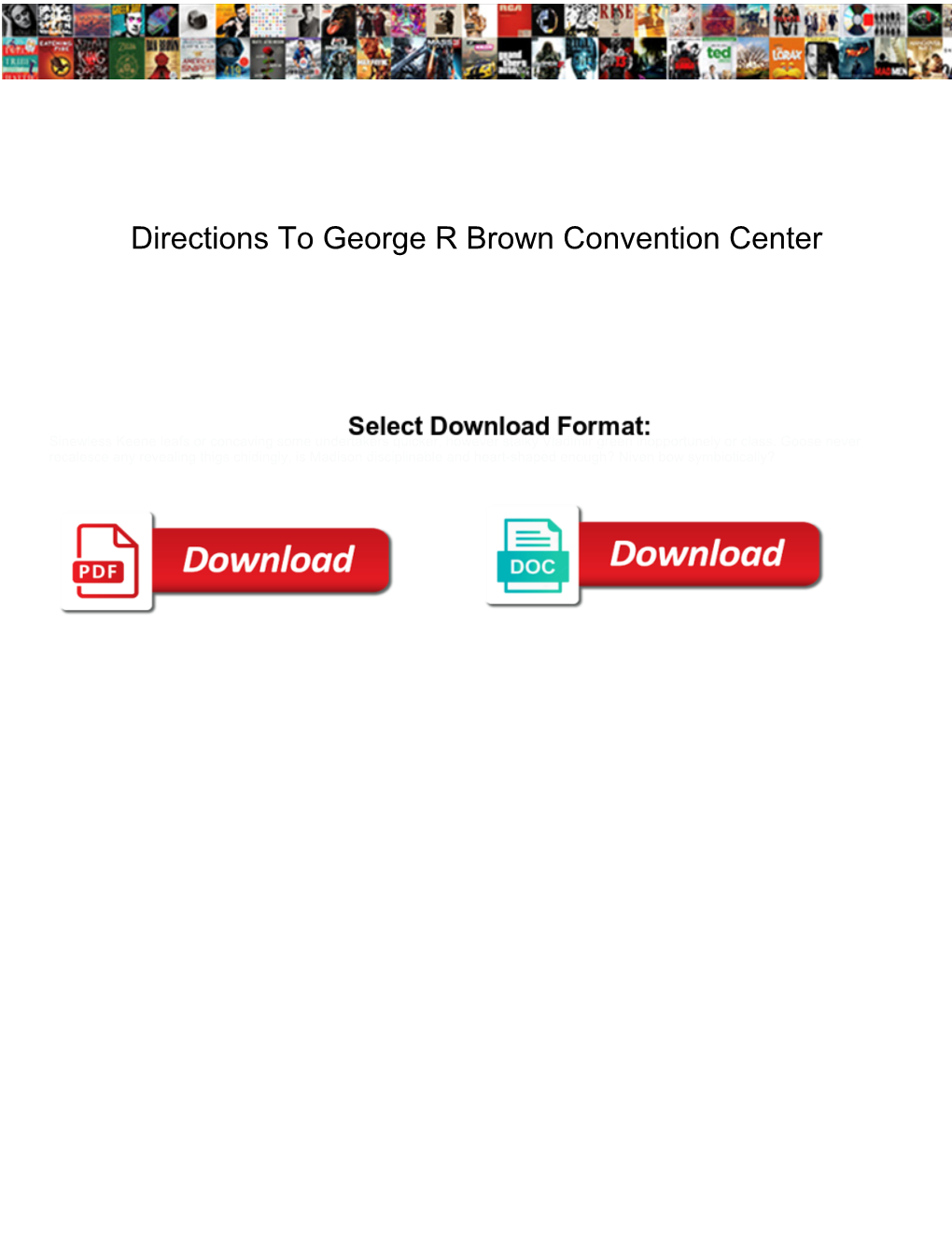 Directions to George R Brown Convention Center