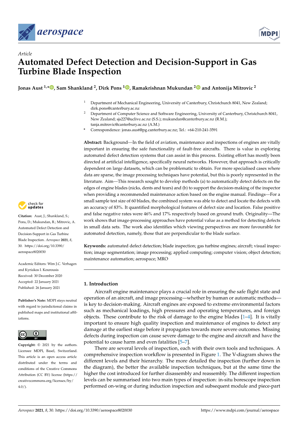 Automated Defect Detection and Decision-Support in Gas Turbine Blade Inspection