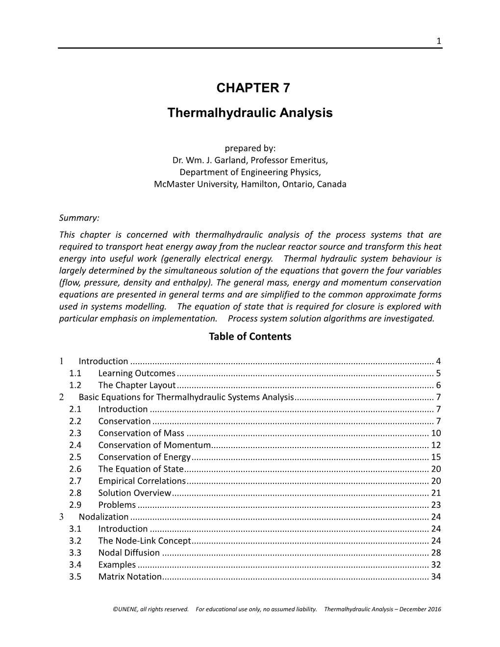 CHAPTER 7 Thermalhydraulic Analysis