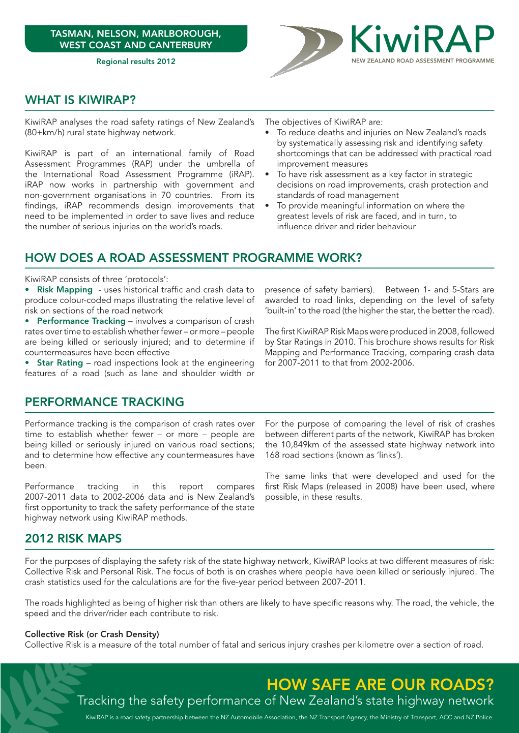 Tasman, Nelson, Marlborough, West Coast and Canterbury Regional Results 2012