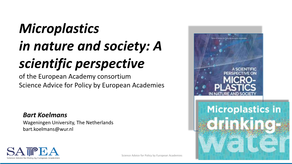 Microplastics in Nature and Society: a Scientific Perspective of the European Academy Consortium Science Advice for Policy by European Academies