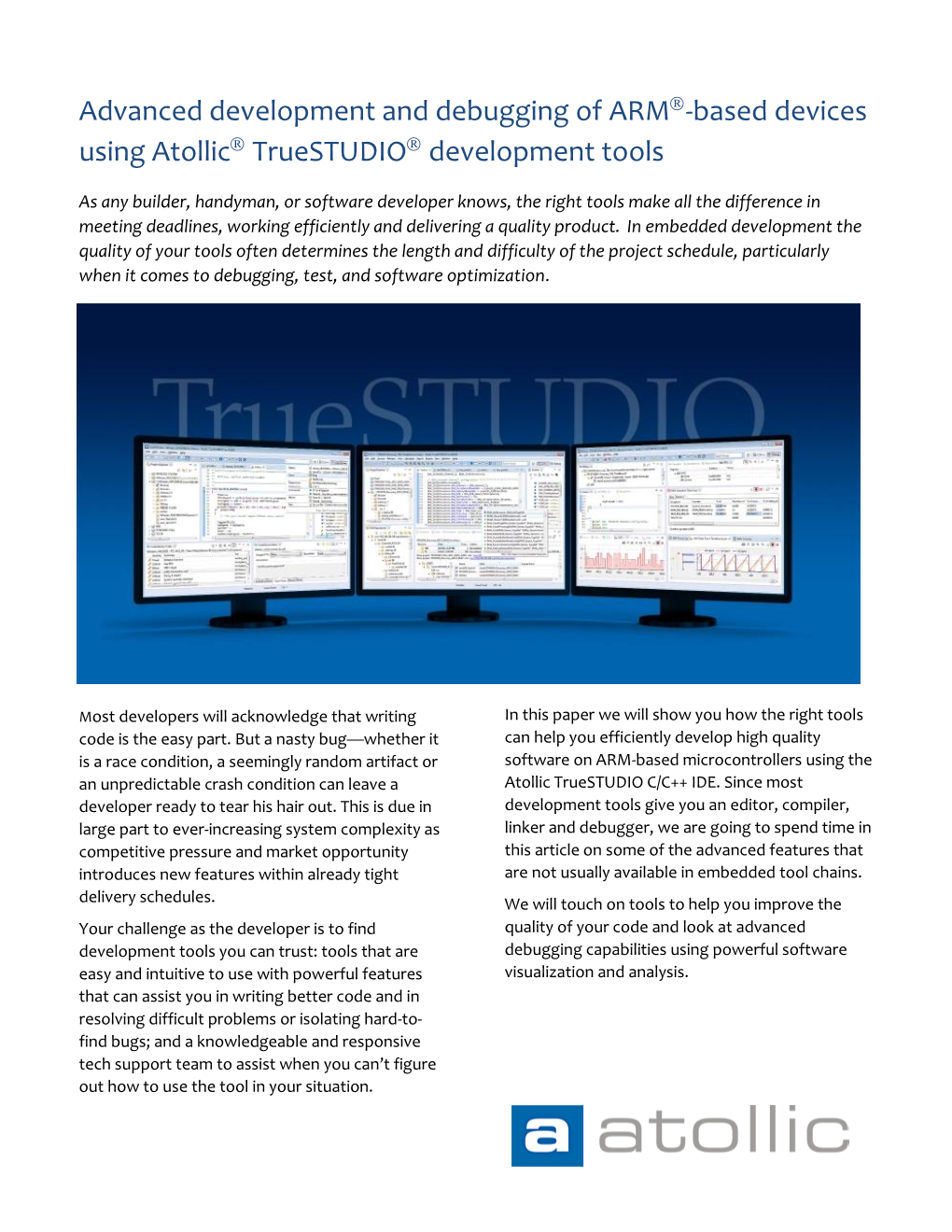 Based Devices Using Atollic Truestudio Development Tools