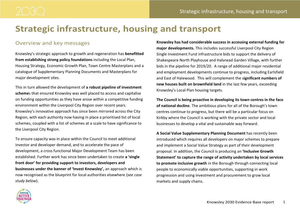 Strategic Infrastructure, Housing and Transport