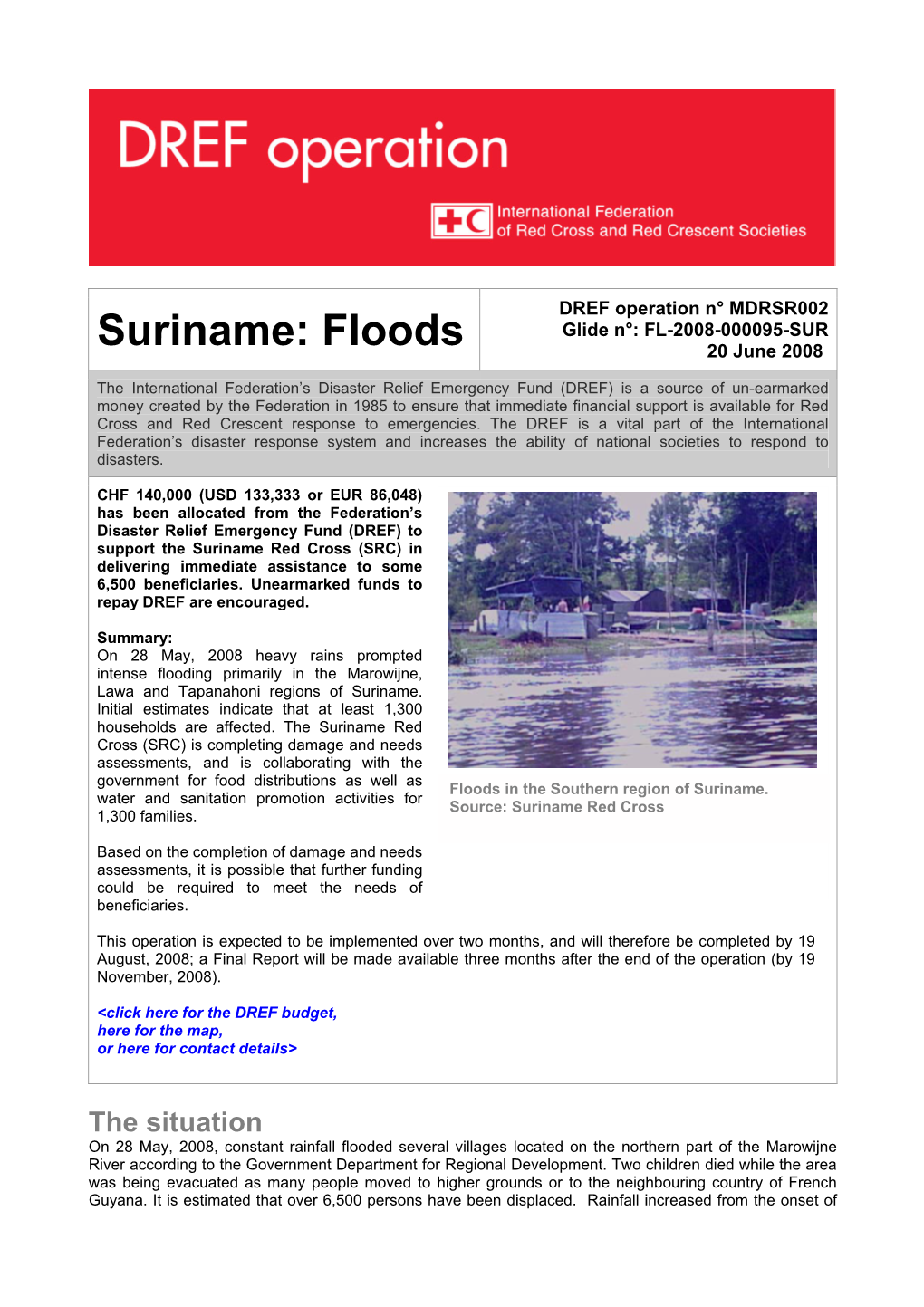 Suriname: Floods 20 June 2008
