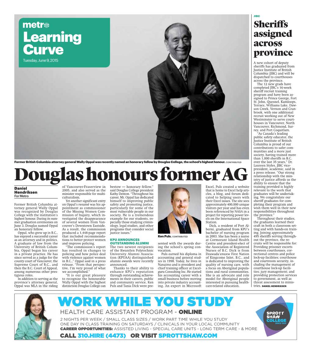 Douglas Honours Former AG