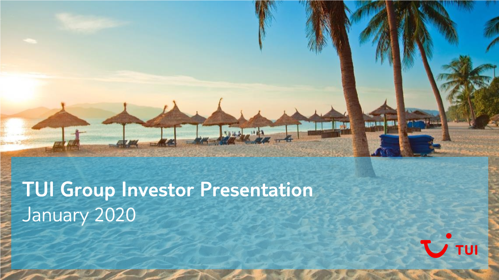 TUI Group Investor Presentation January 2020