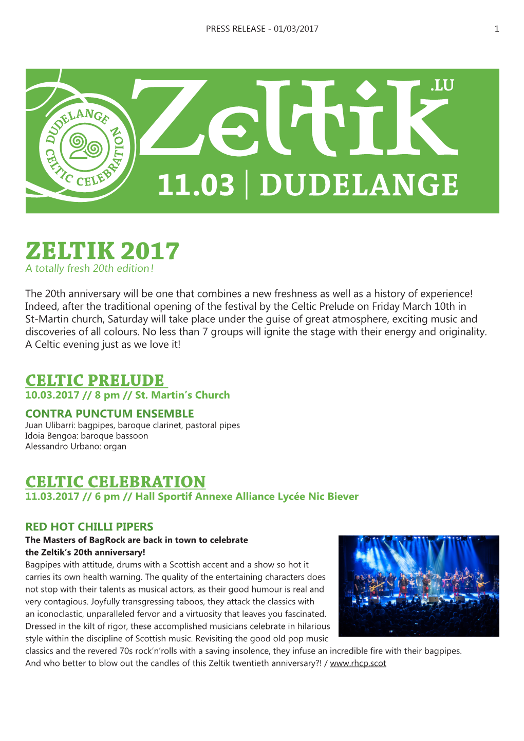 ZELTIK 2017 a Totally Fresh 20Th Edition !