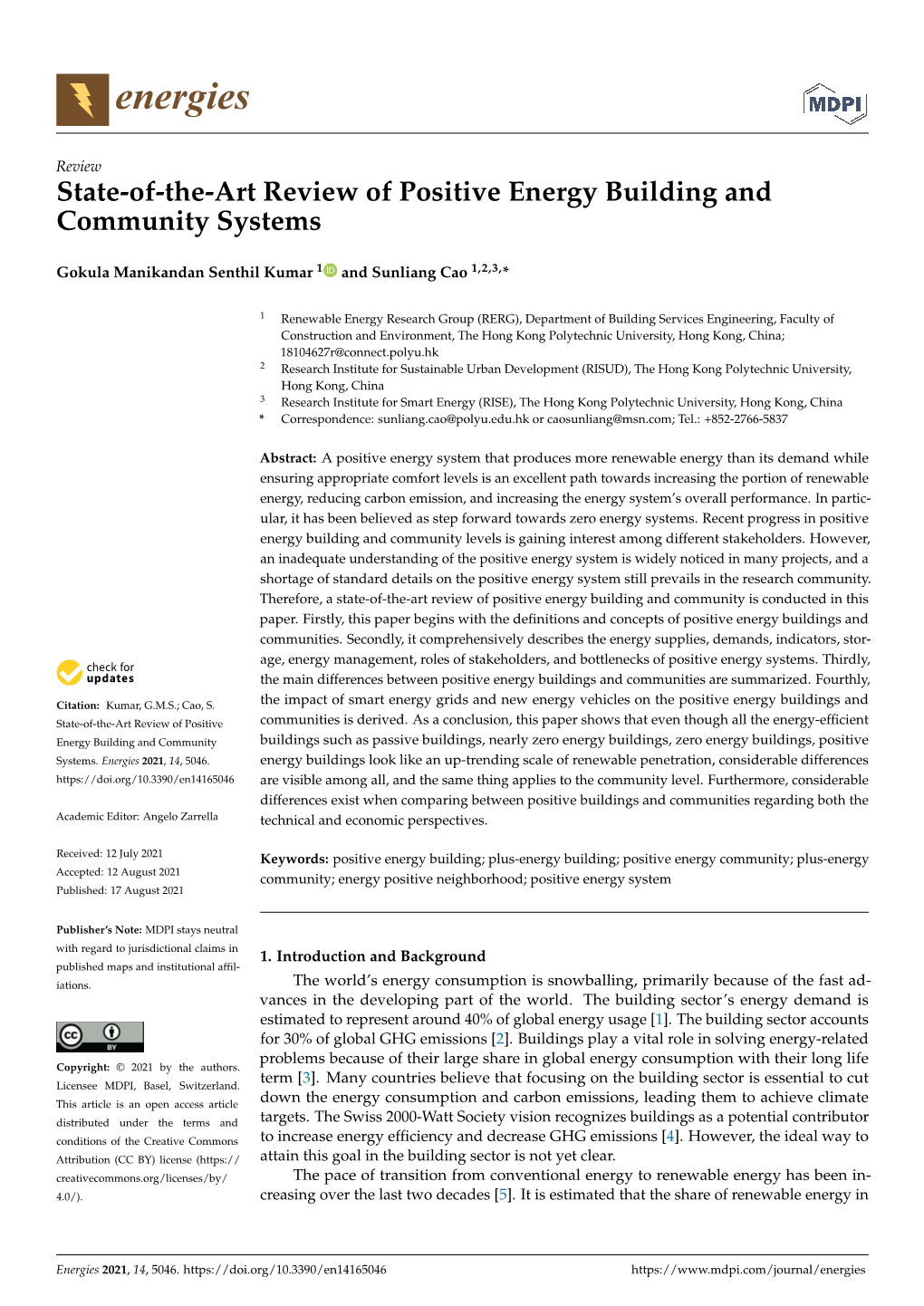 State-Of-The-Art Review of Positive Energy Building and Community Systems