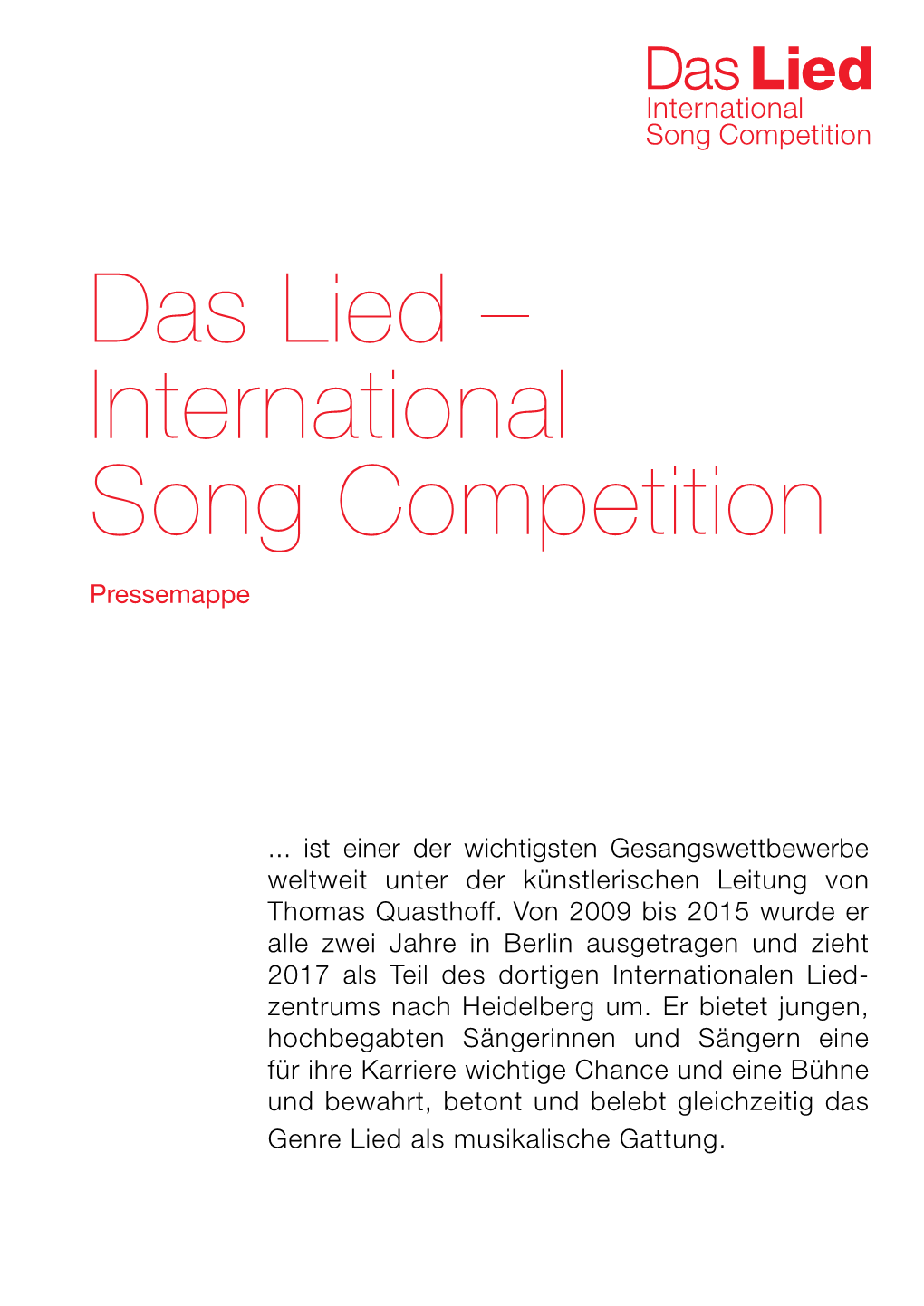 Das Lied – International Song Competition