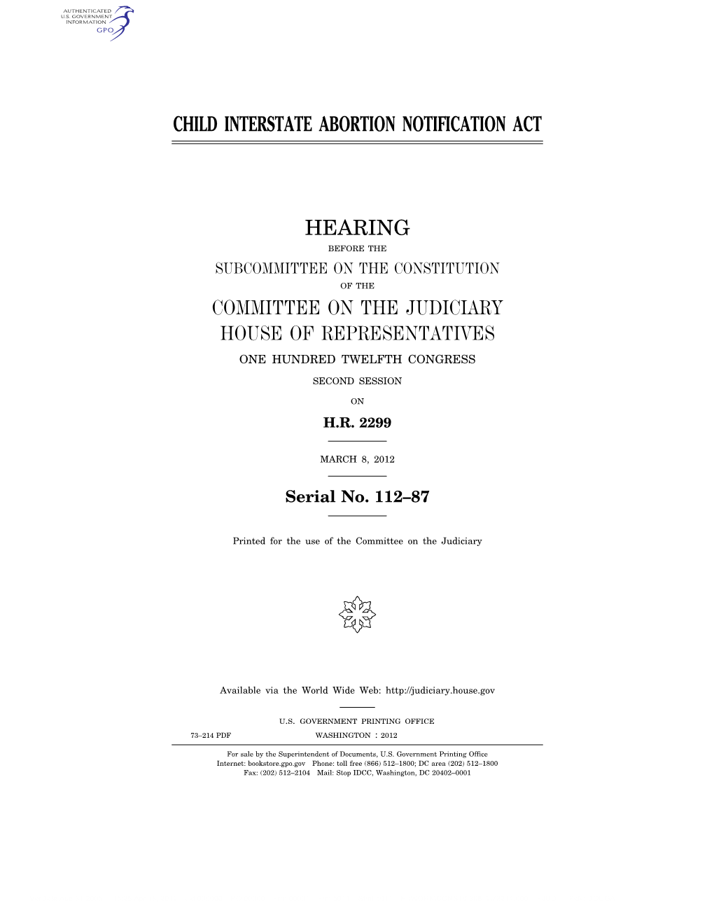 Child Interstate Abortion Notification Act