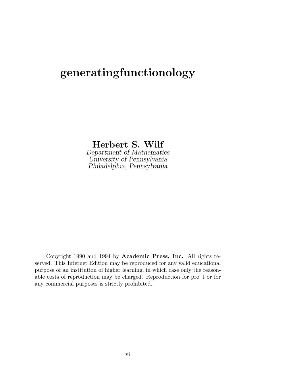 Generatingfunctionology