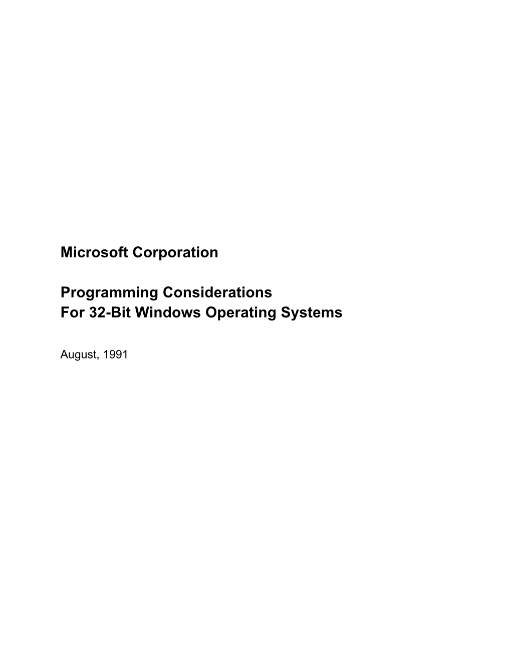 Programming Considerations for 32-Bit Windows Operating Systems