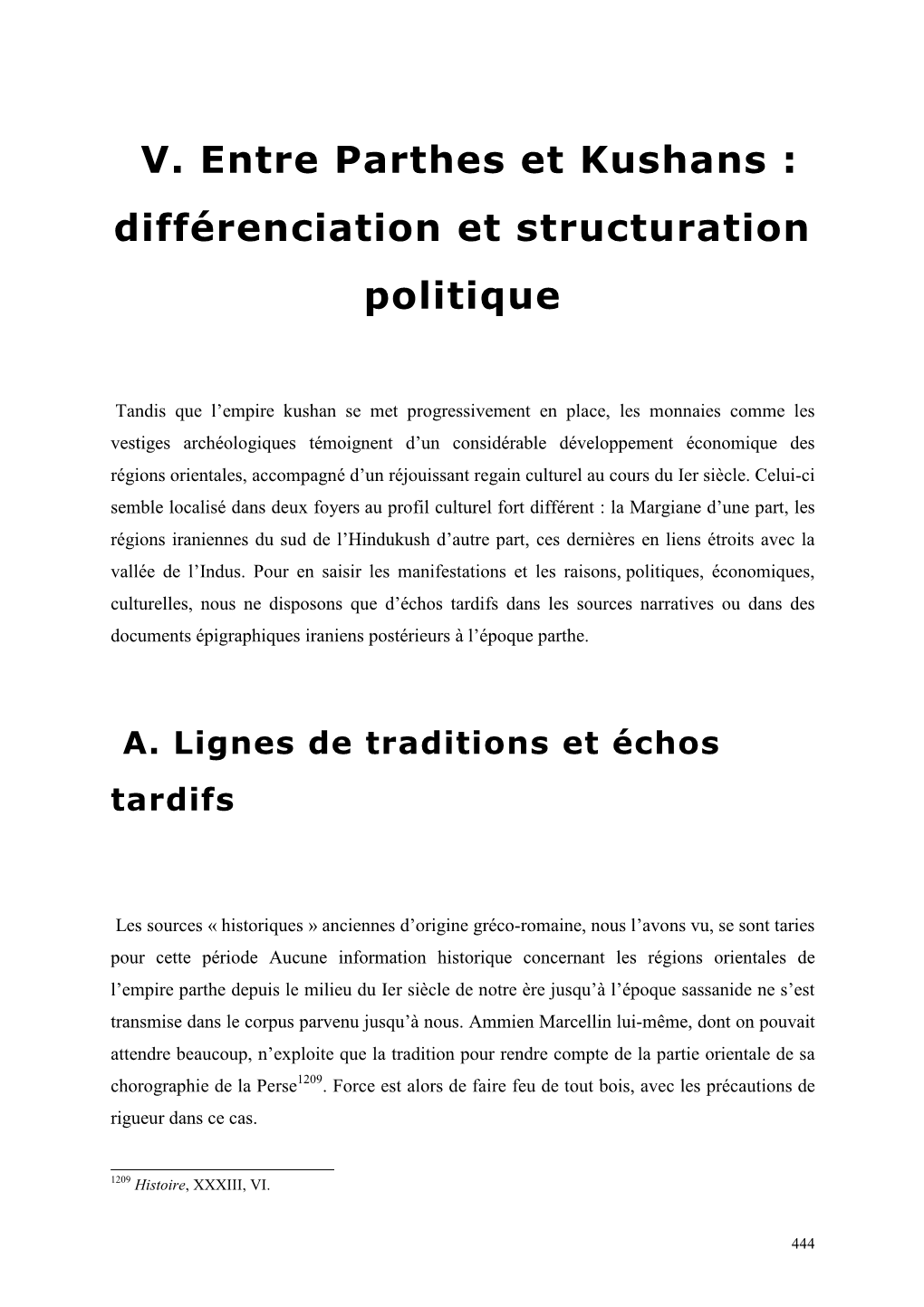 V. Entre Parthes Et Kushans : Différenciation Et Structuration Politique