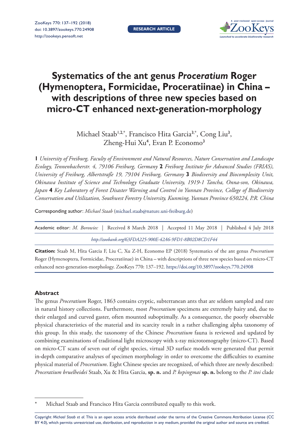 Systematics of the Ant Genus ﻿﻿Proceratium﻿﻿ Roger