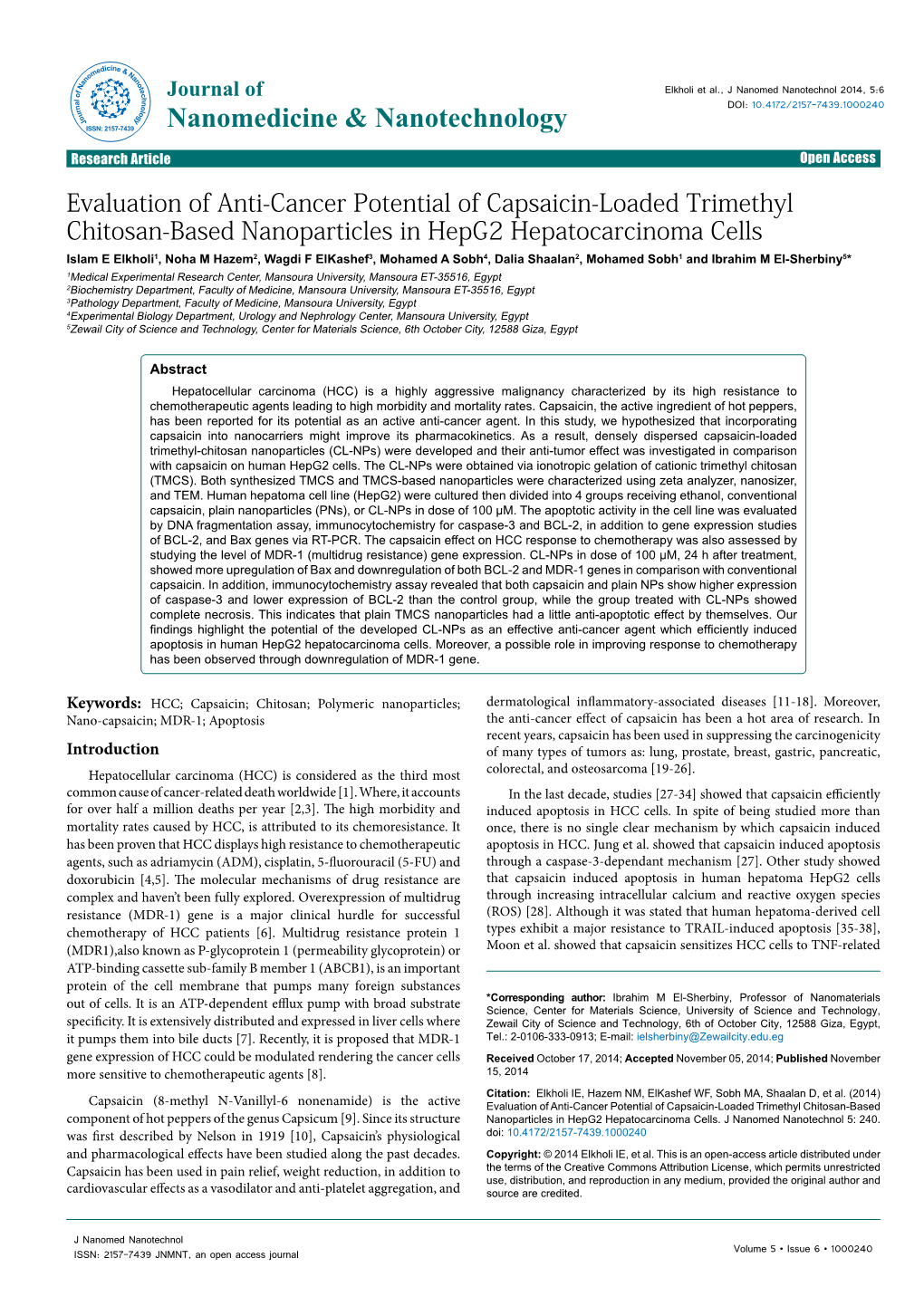 Evaluation of Anti-Cancer Potential of Capsaicin-Loaded Trimethyl