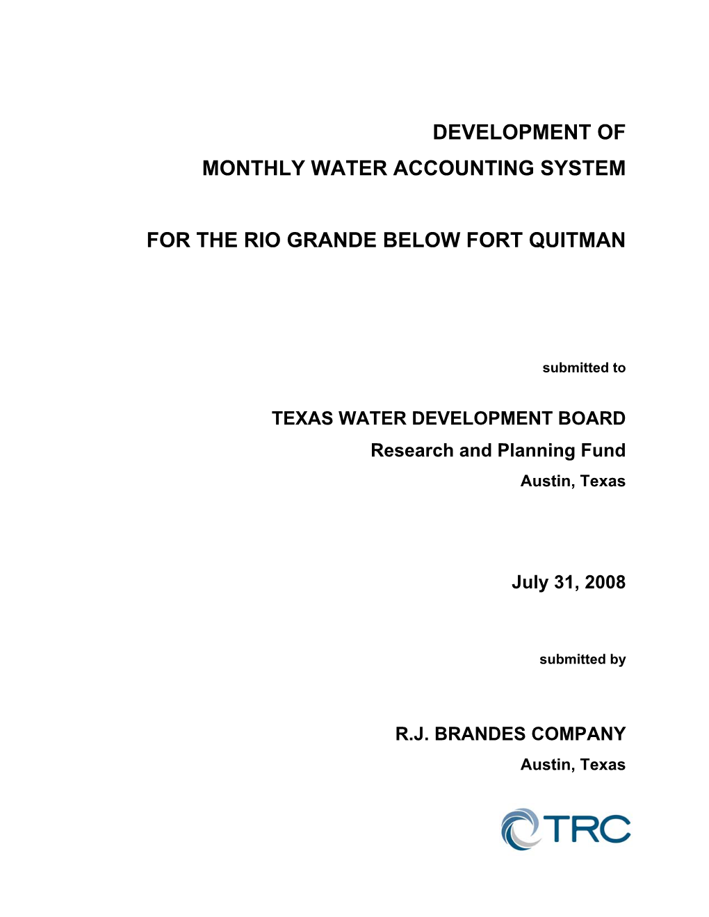 State of Texas (Via the United States) Under the Terms and Provisions of the 1944 Treaty