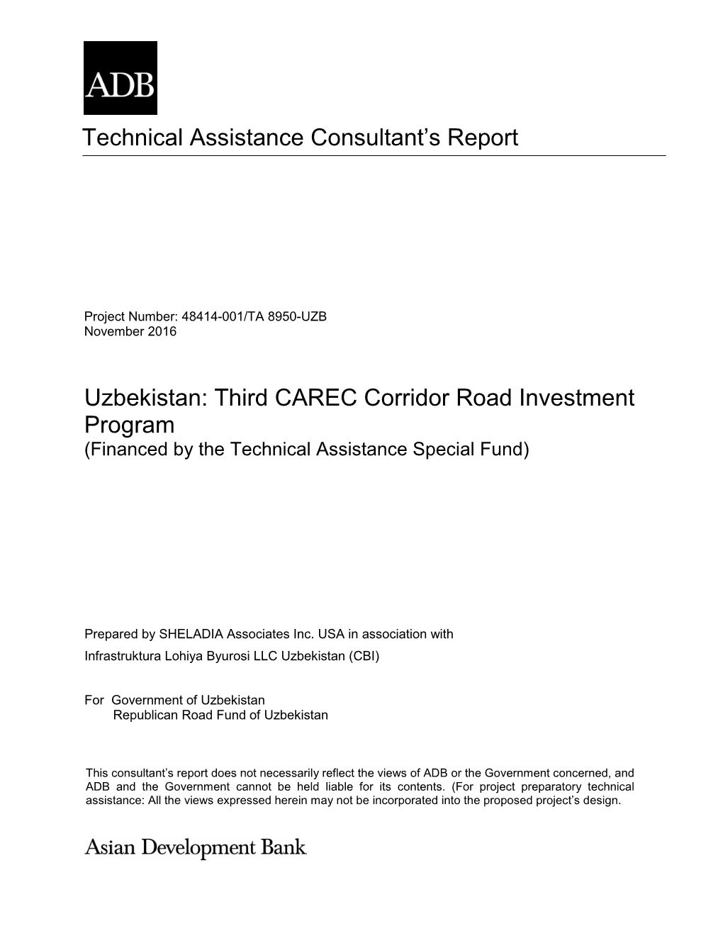 48414-001: Third CAREC Corridor Road Investment Program